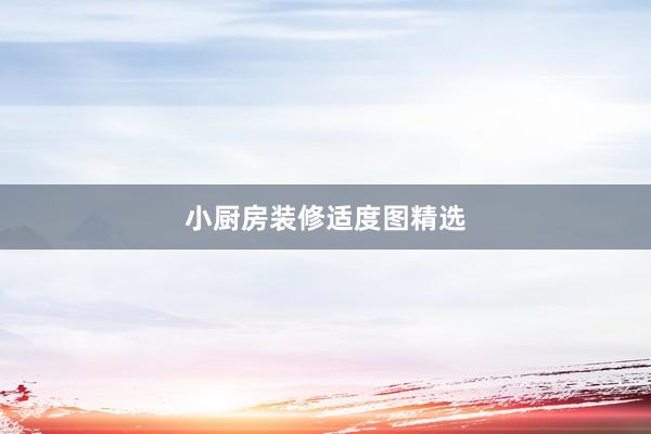 小厨房装修适度图精选